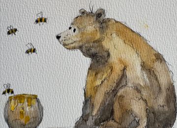 Eine Postkarte mit einem Bärenmotiv ohne Spruch