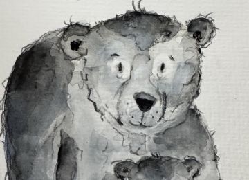 Eine Postkarte mit zwei Bären ohne Spruch